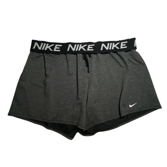 Nike Dri Fit Dry Training Shorts Gray Grey Womens Size Extra Large XL Elastic - Picture 4 of 12